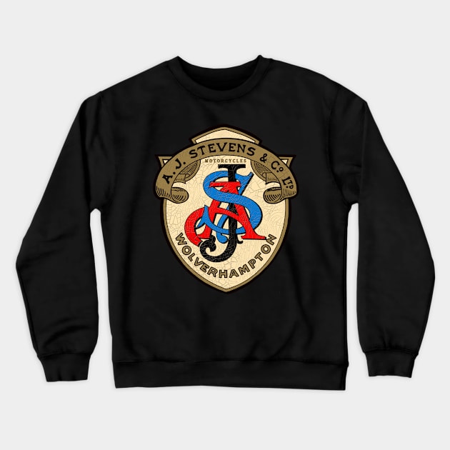 The Legendary AJS Motorcycles Of Wolverhampton Crewneck Sweatshirt by MotorManiac